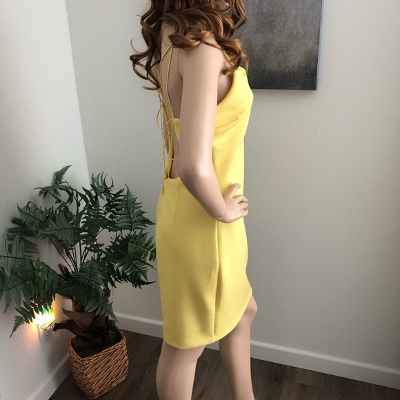 Guess Yellow Spaghetti Strap Backless Party Dress - Picture 4 of 9